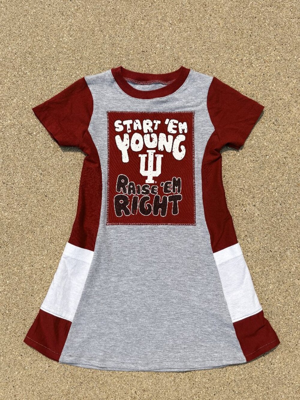 Indiana University Hooisers Handmade reworked toddler 3t tunic t- shirt dress